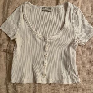White button up t-shirt size medium